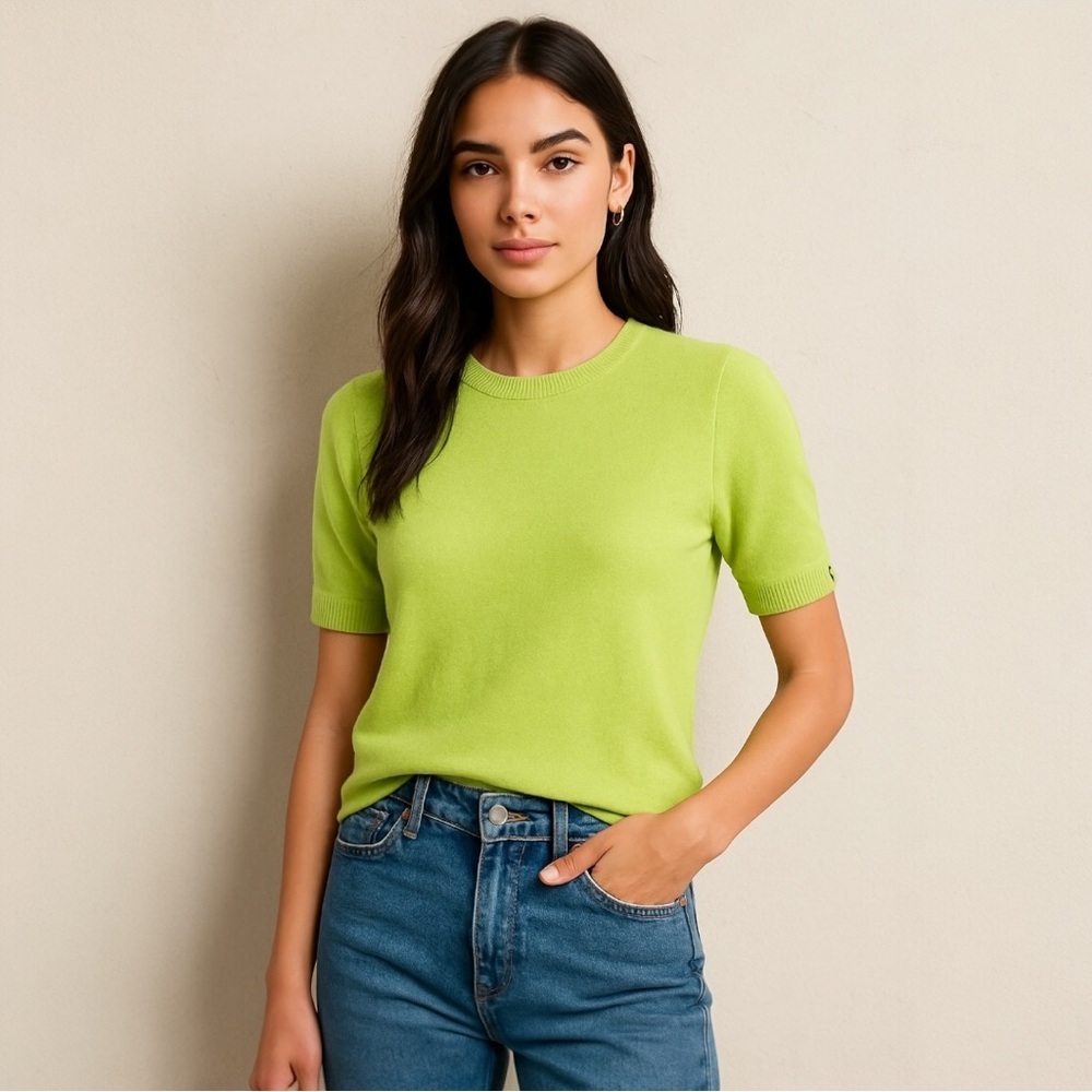 Maria di Ripabianca Italy Light Green Cashmere Silk Top – Size 8